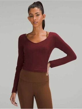 Lululemon Align Long Sleeve Crop Top Burgundy Size 6